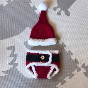 Santa infant knitted outfit